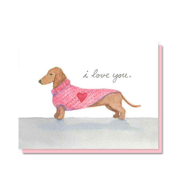 I Love You Dachshund Card
