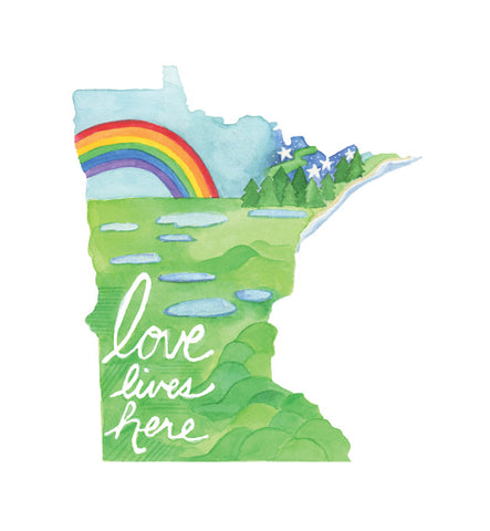Love Lives Here Minnesota 8x10 art print