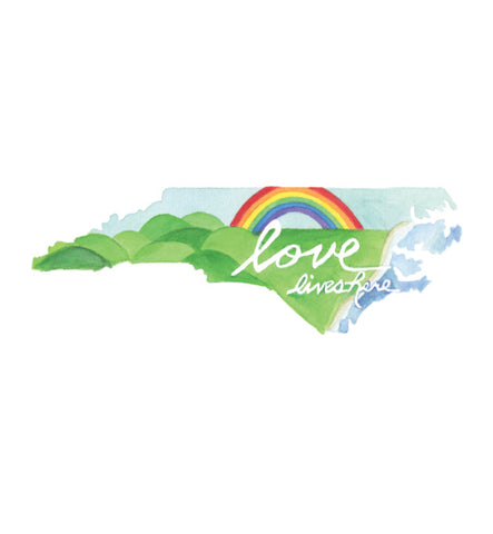 Love Lives Here North Carolina 8x10 art print