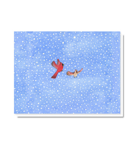 Dashing Through the Snow Cardinals Blank Note