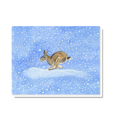 Dashing Through the Snow Bunny Blank Note