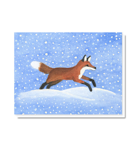 Dashing Through the Snow Fox Blank Note