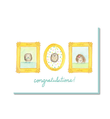 Hedgehog Family New Baby Card