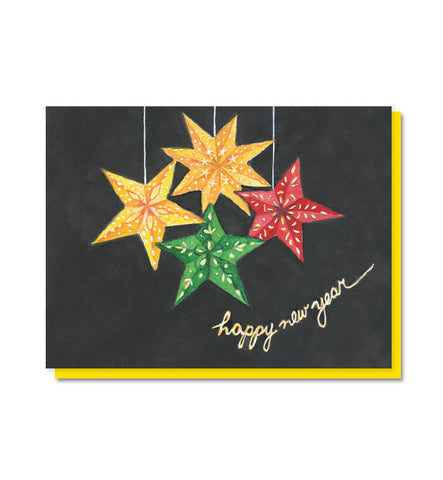 Happy New Year Star Lanterns Card