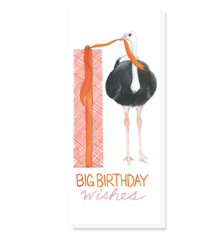 #9 Ostrich Big Wishes Birthday Card