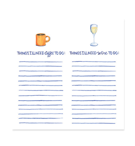 Coffee and Wine 6x6 Notepad