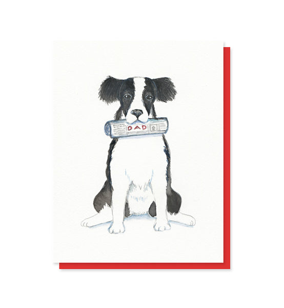 Dog With Newspaper Dad Father's Day Card