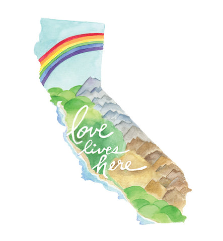 Love Lives Here California 8x10 art print