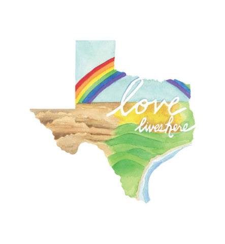 Love Lives Here Texas 8x10 art print