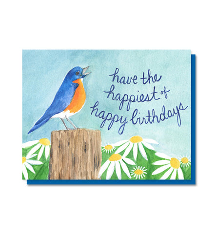 Bluebird of Happiness Birthday Card