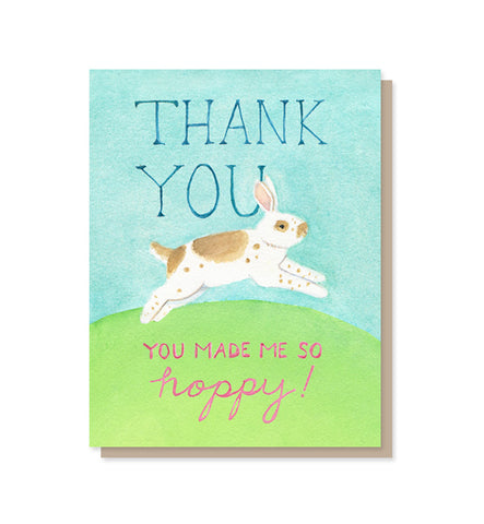 You Made Me So Hoppy Bunny Thank You Card