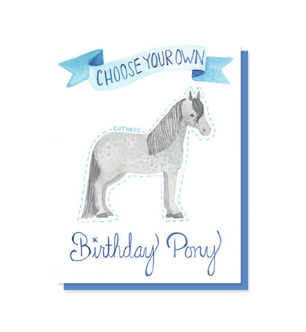 Choose Your Own Birthday Pony -- trifold birthday card