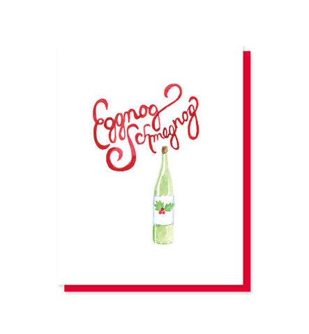 Eggnog Schmegnog Wine Holiday Card