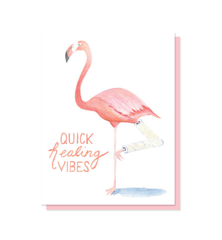 Quick Healing Vibes Flamingo Get Well Card – The Lavender Whim