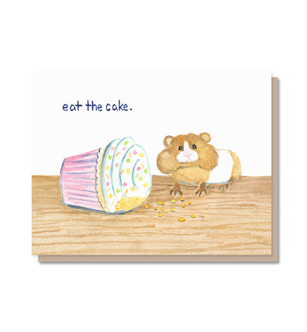 Eat Cake Hamster Birthday Card