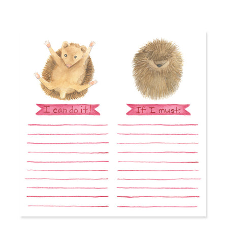 Motivational Hedgehog 6x6 Notepad