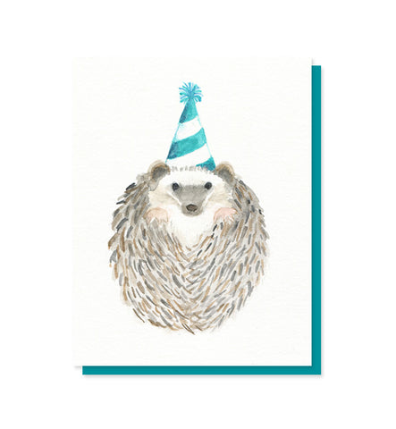 Festive hedgehog birthday card