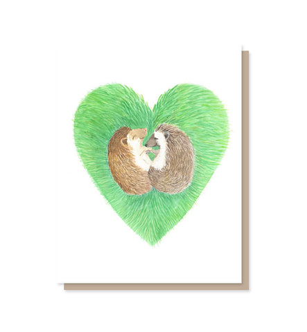 Hedgie Hugs Love Card