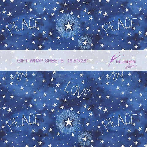 Peace, Love, and Joy 19.5"x28" gift wrap sheets
