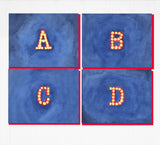 DISCONTINUED Marquee Letter Monogram Notecards - Set of 8