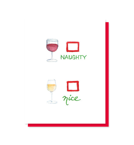 Naughty/Nice Wine Holiday Card
