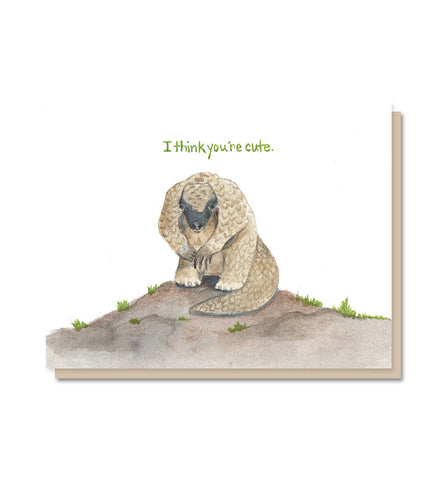 Cute Pangolin Love Card