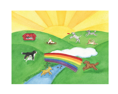 8x10 Dog Rainbow Bridge art print