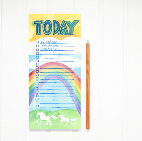 Sunshine, Rainbows, and Unicorns Notepad